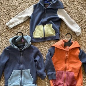 3T Colorful Zip-Up Hoodies